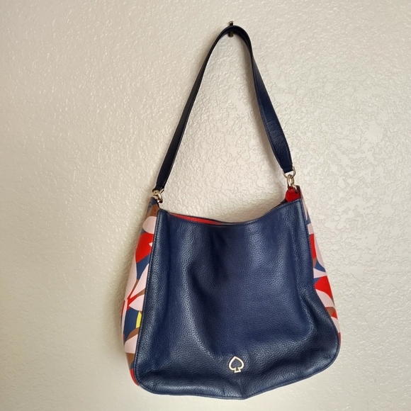 Kate Spade Blue Kailee Tropical Toss Shoulder Bag - Picture 1 of 8